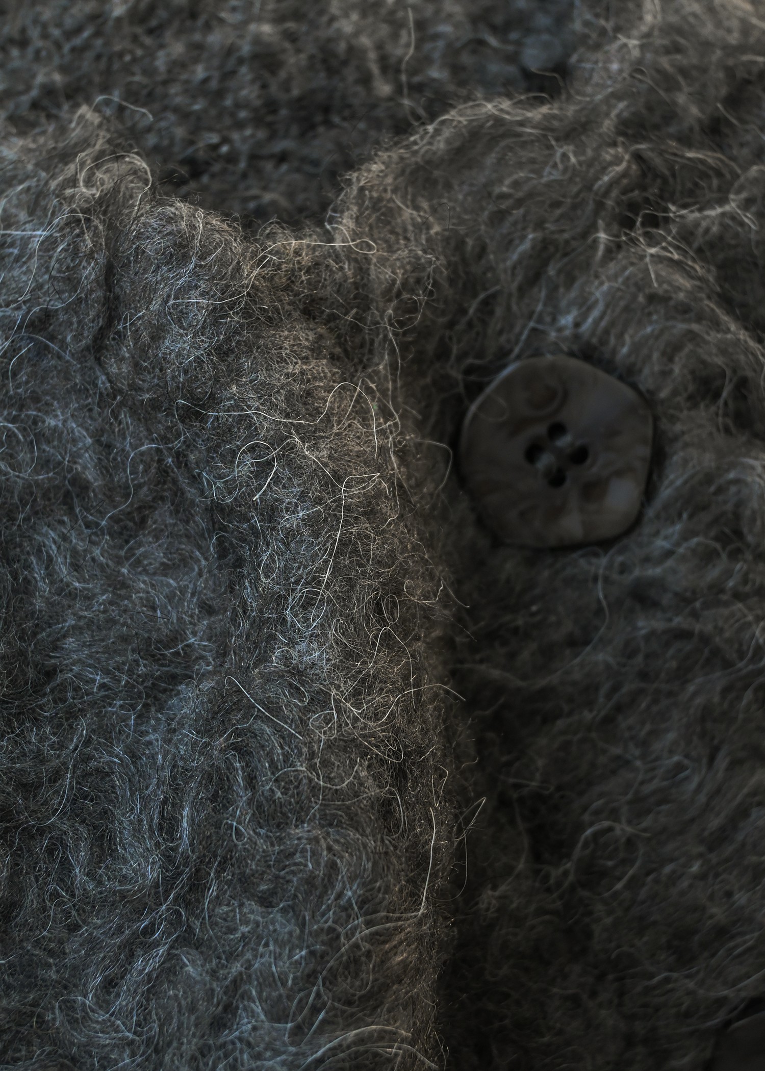 brushed lightly reversible knit cardigan