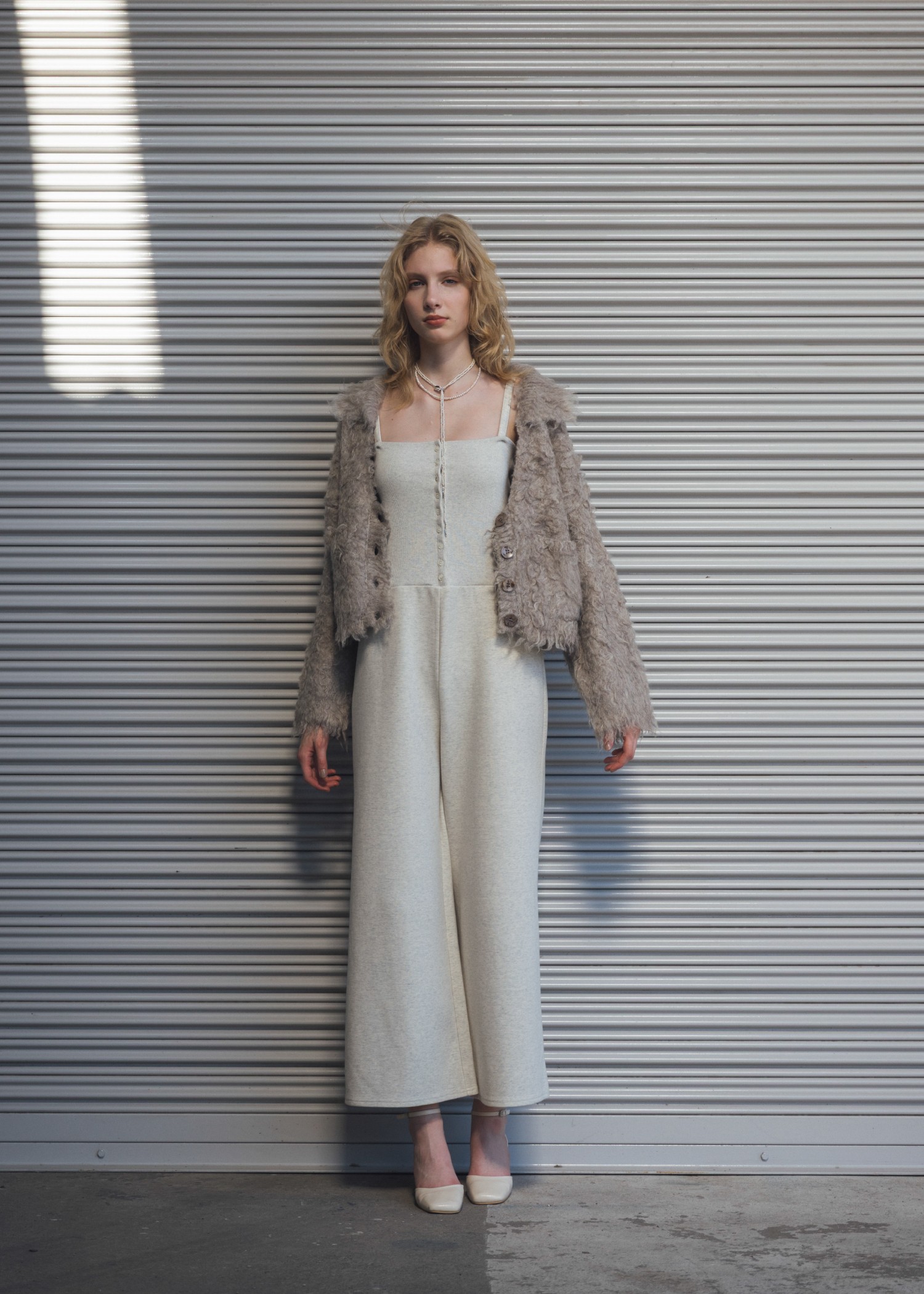 brushed lightly reversible knit cardigan