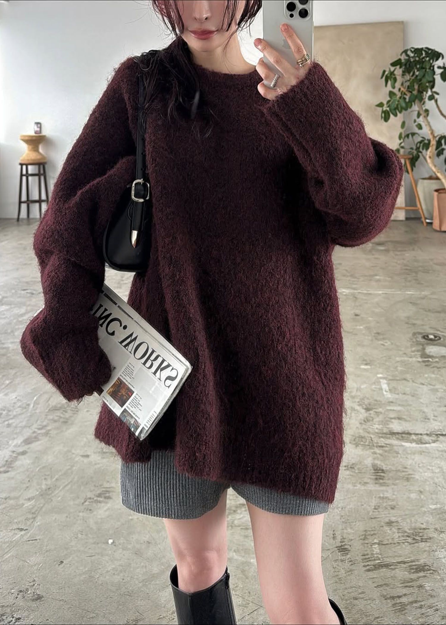 jacquard big silhouette knit