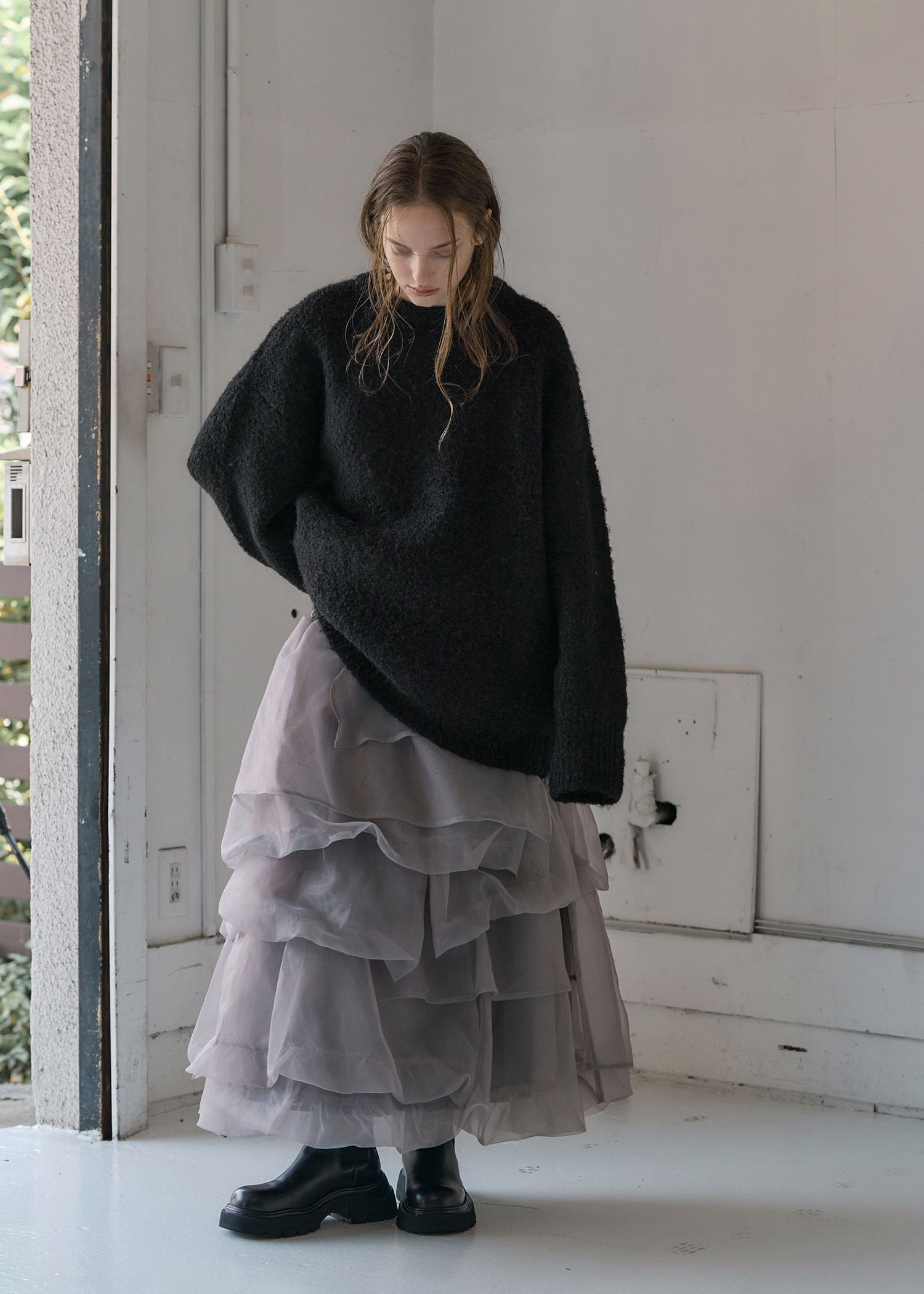 jacquard big silhouette knit