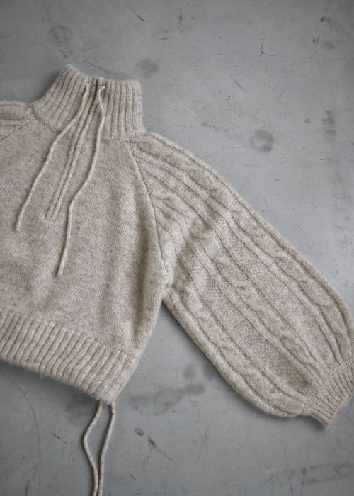 half zip cropped knit pullover