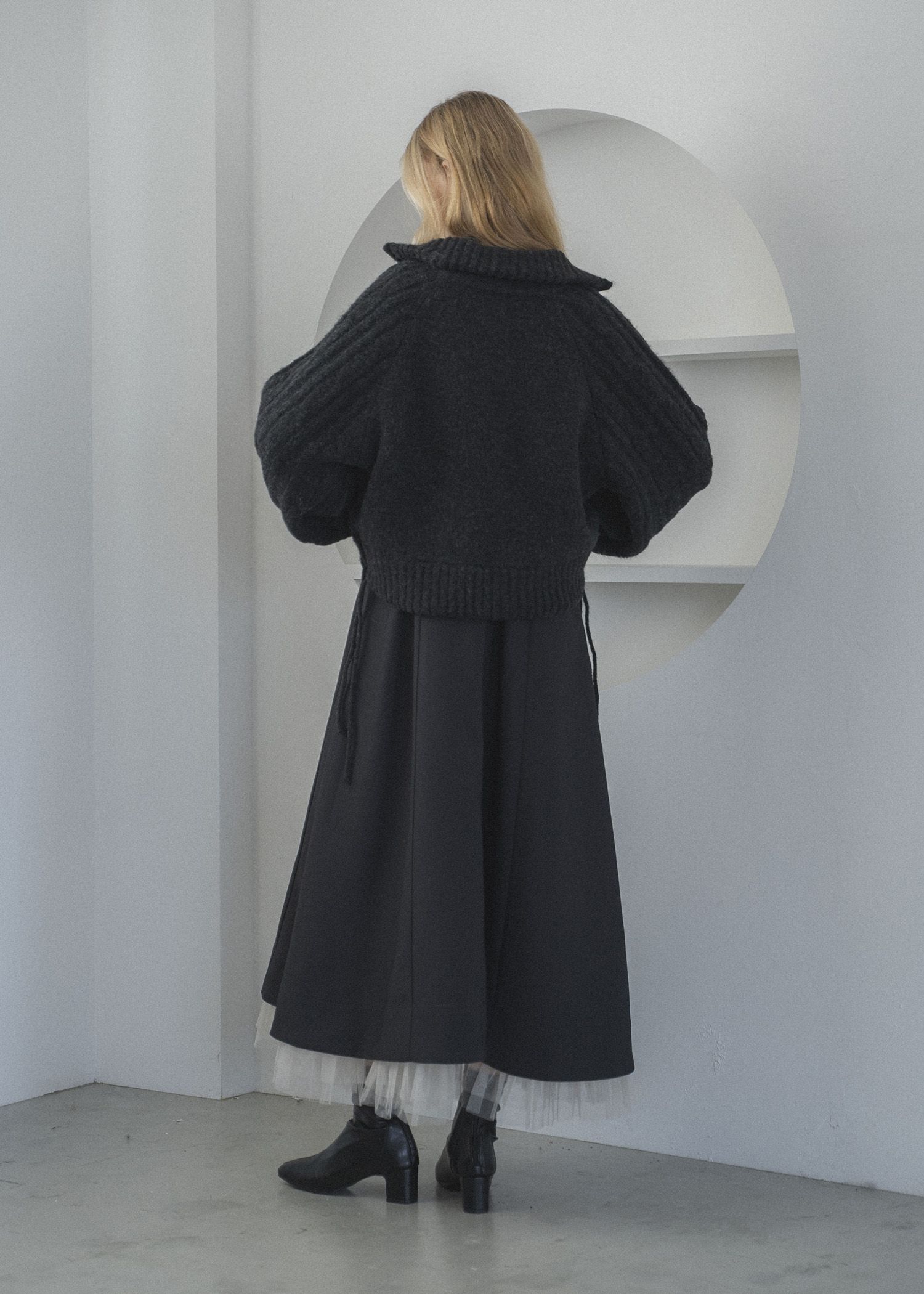 half zip cropped knit pullover