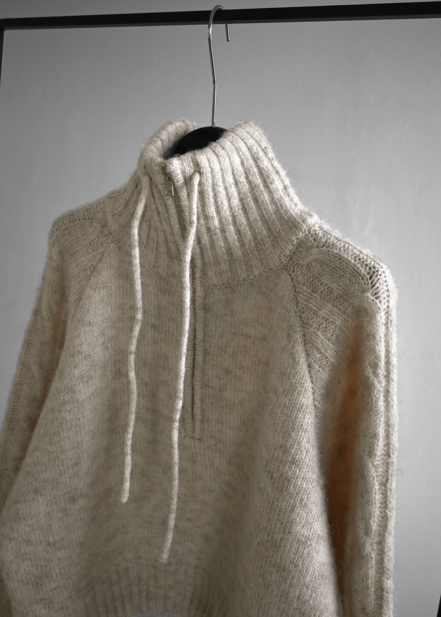 half zip cropped knit pullover