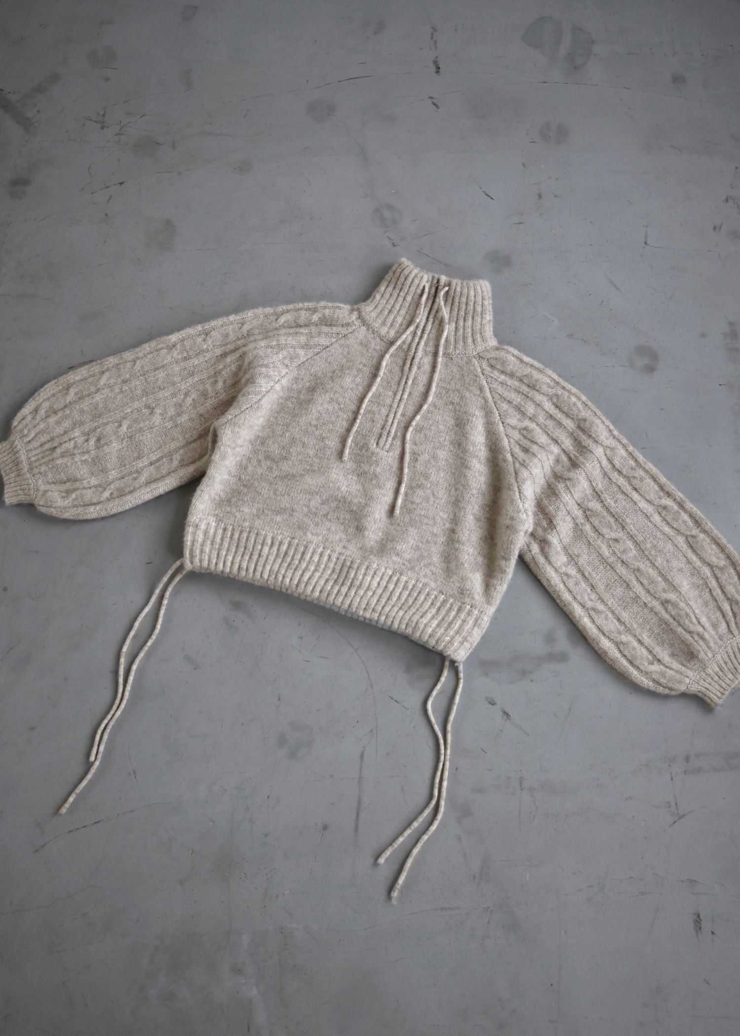 half zip cropped knit pullover