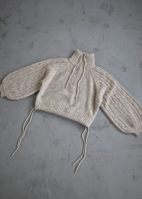 half zip cropped knit pullover
