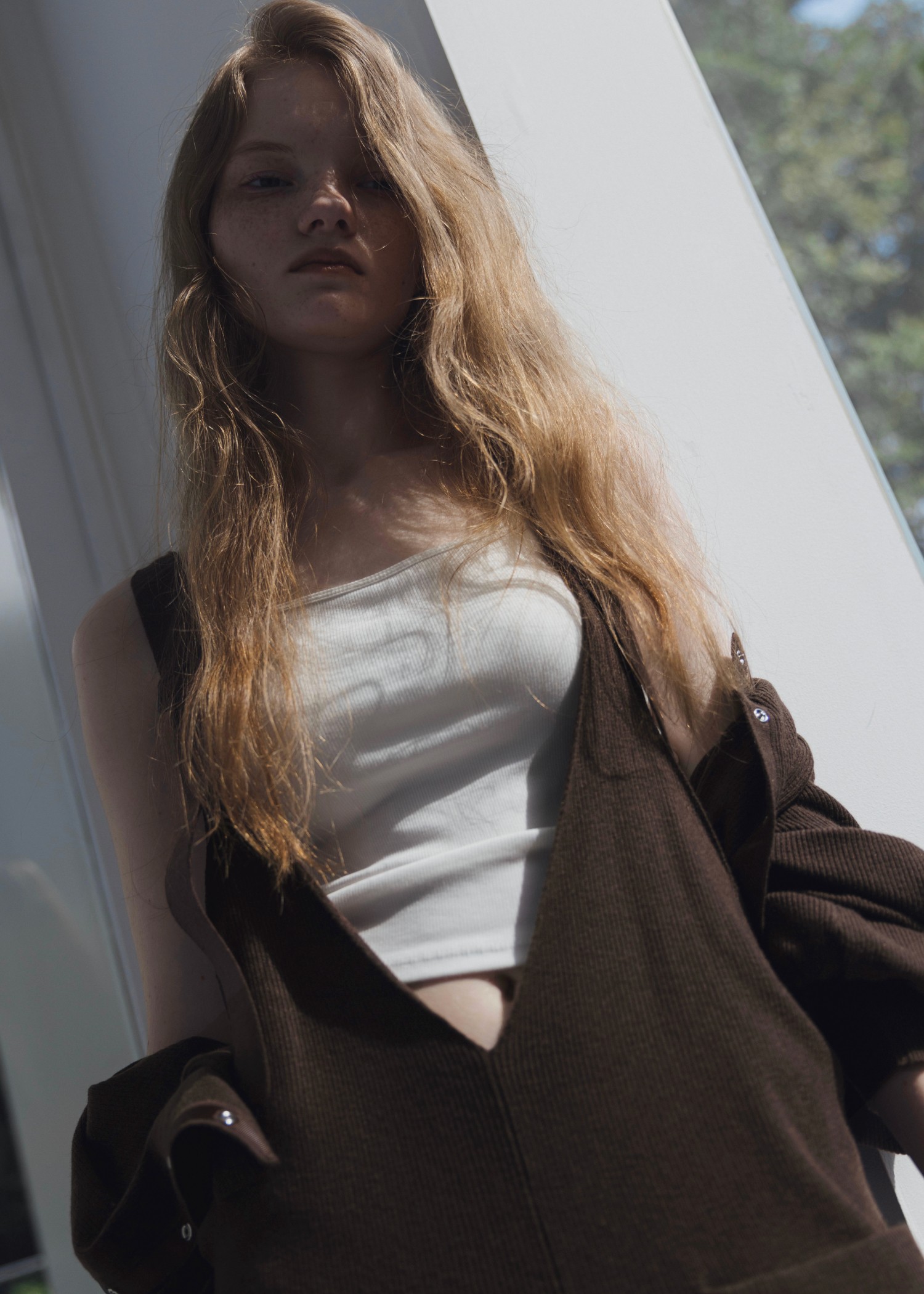 shoulder belt knit all-in-one