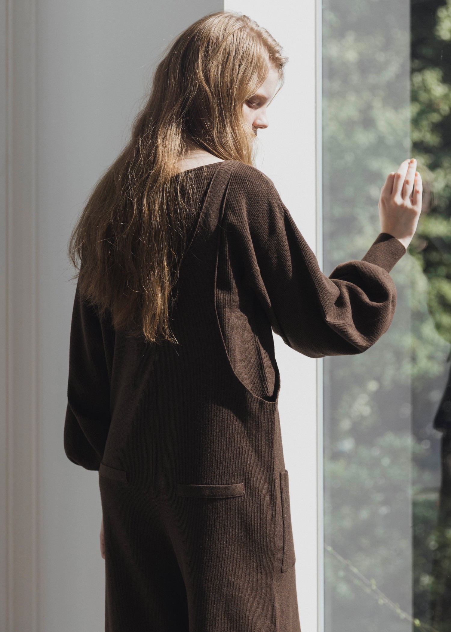 shoulder belt knit all-in-one