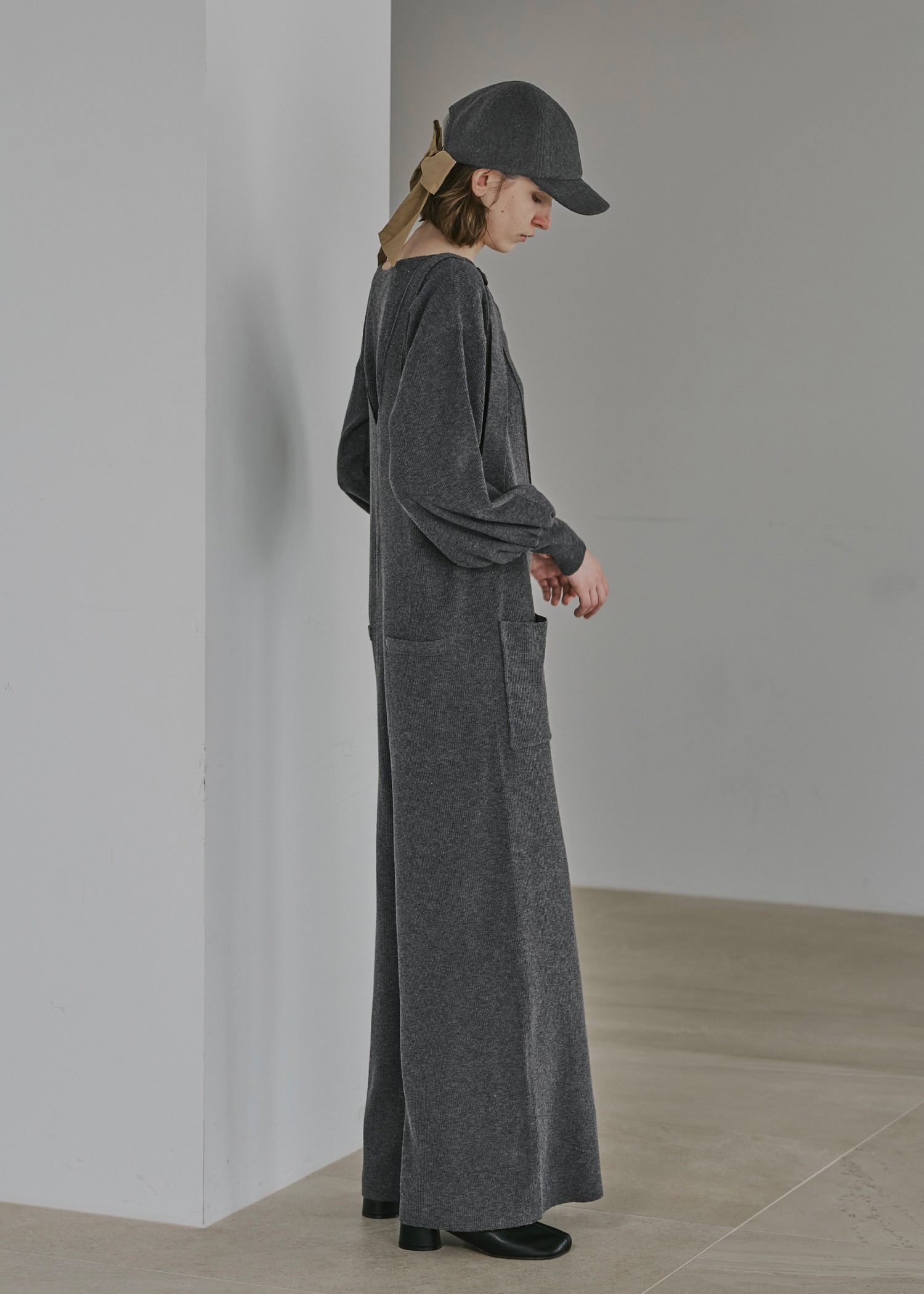 shoulder belt knit all-in-one