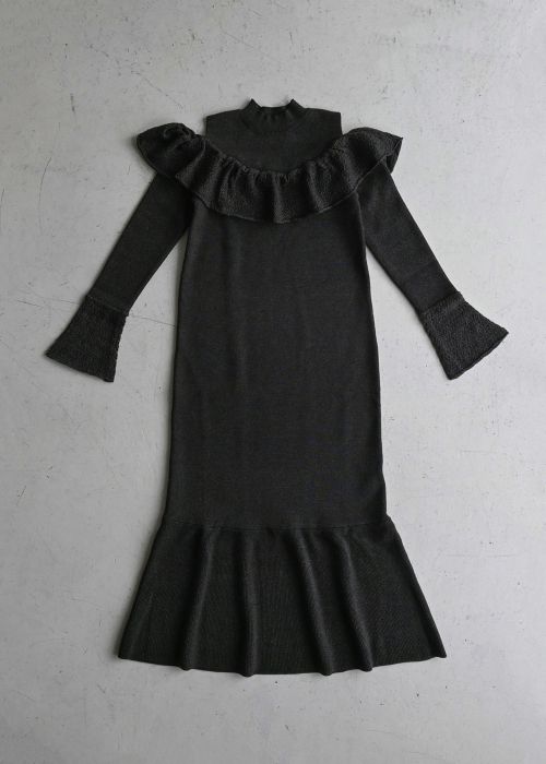 shoulder slit frill mermaid knit OP