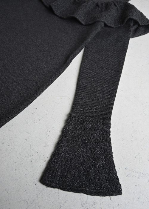 shoulder slit frill mermaid knit OP