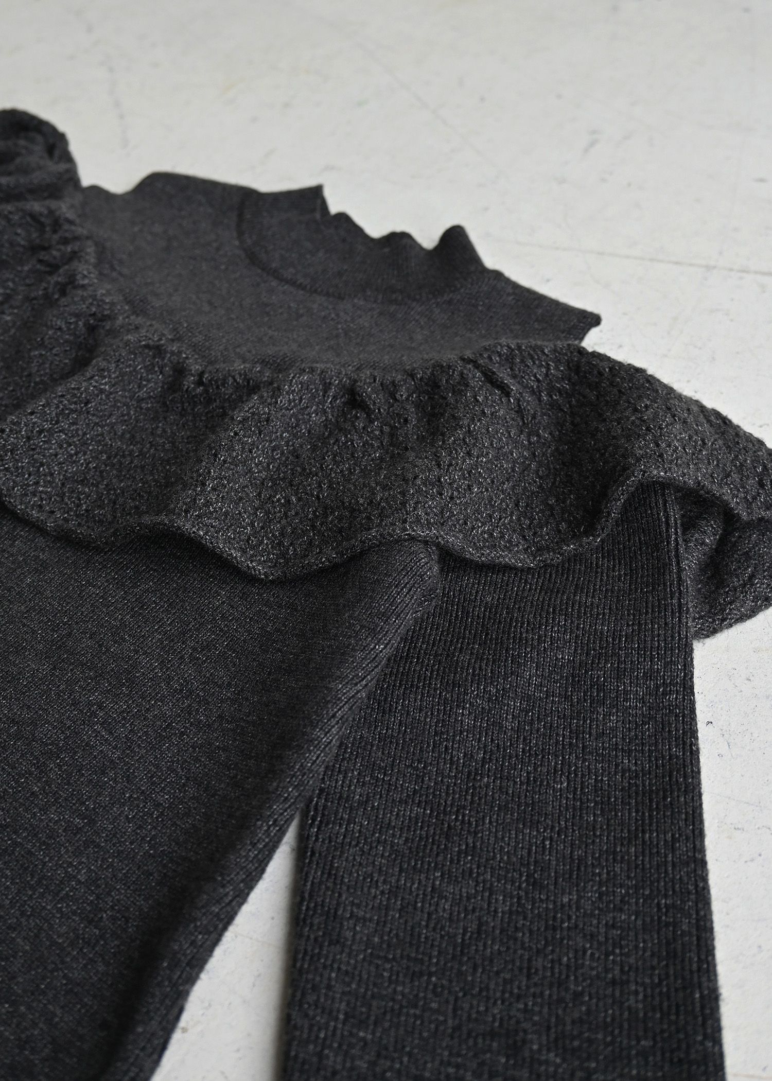 shoulder slit frill mermaid knit OP