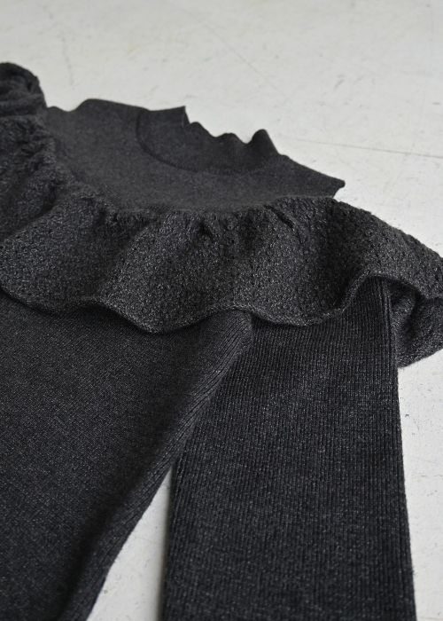 shoulder slit frill mermaid knit OP