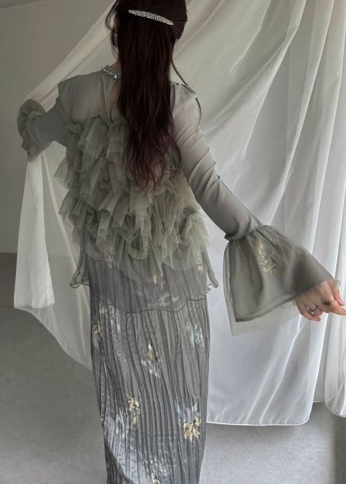 random tulle layered iris pleats OP