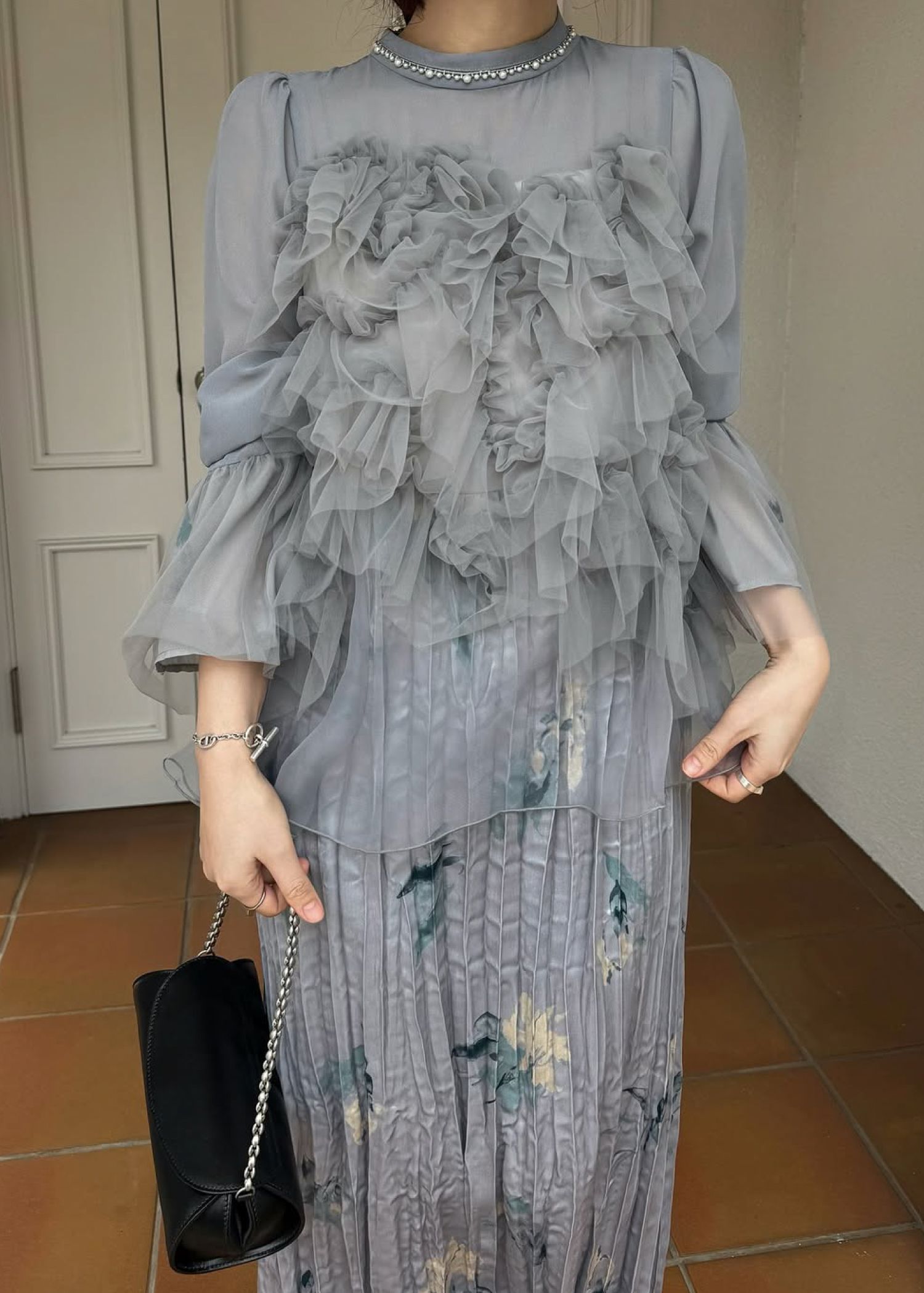 random tulle layered iris pleats OP