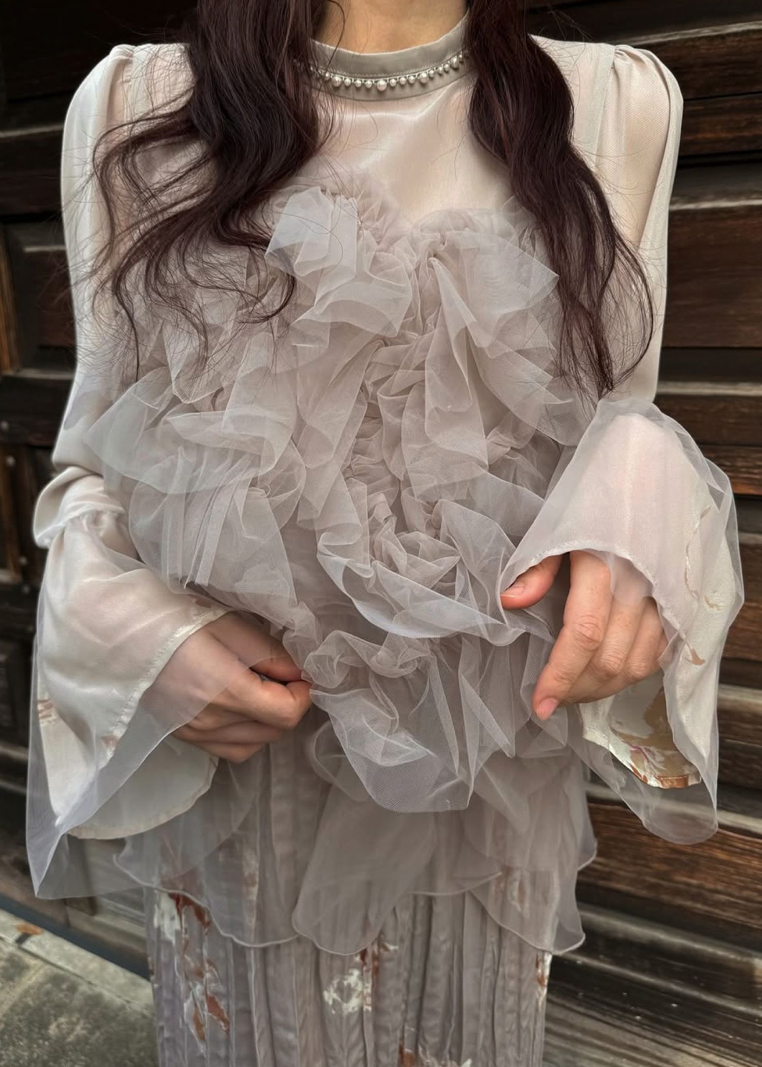 random tulle layered iris pleats OP