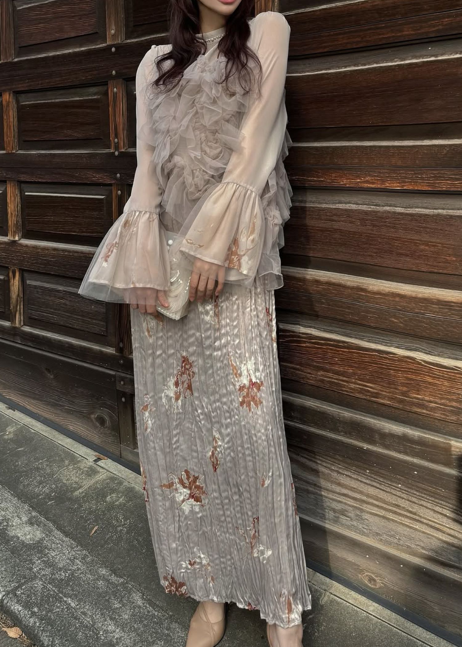 random tulle layered iris pleats OP