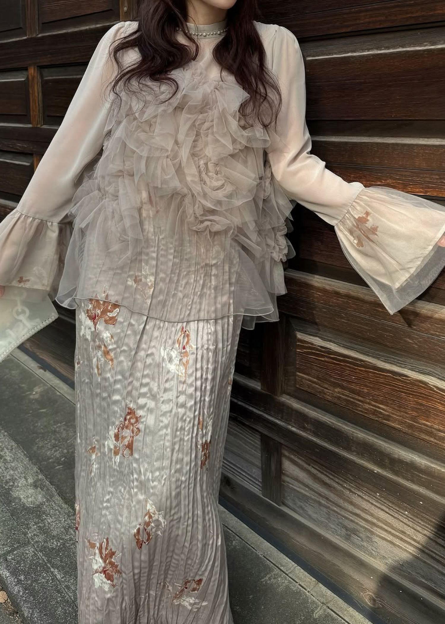 random tulle layered iris pleats OP