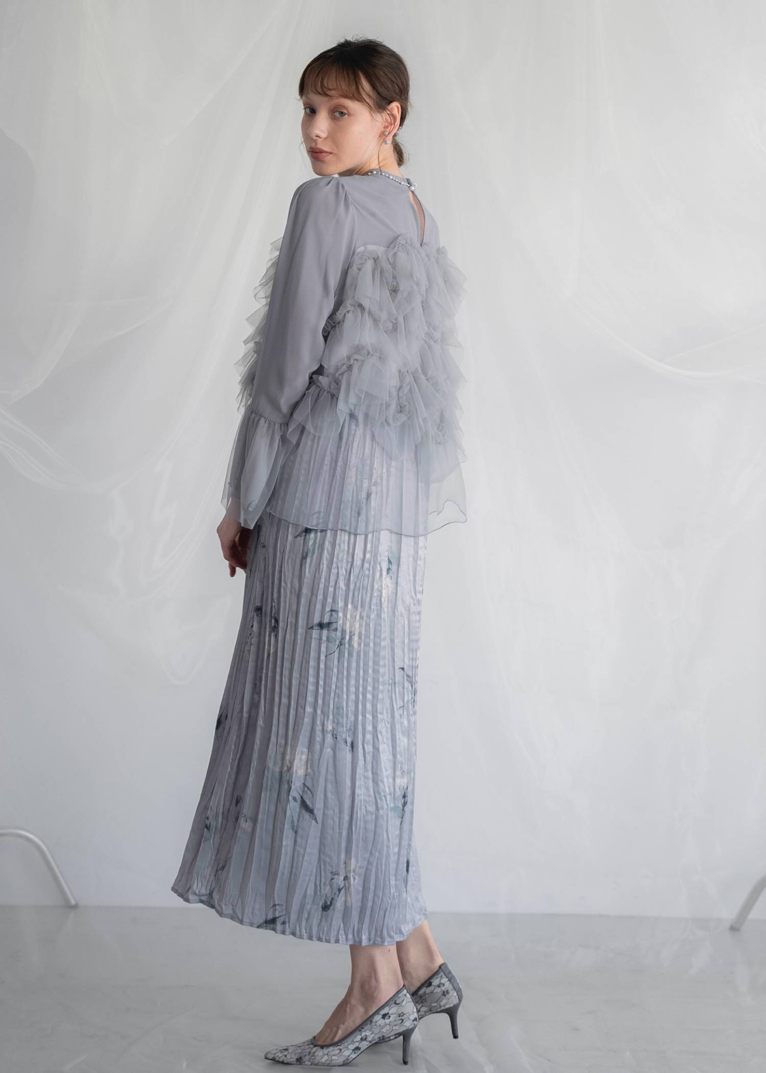 random tulle layered iris pleats OP
