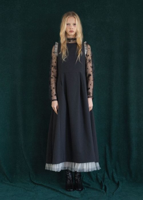 nosleeve hem tiered tulle kersey OP
