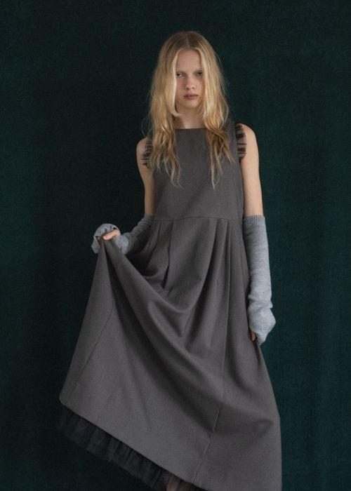 nosleeve hem tiered tulle kersey OP
