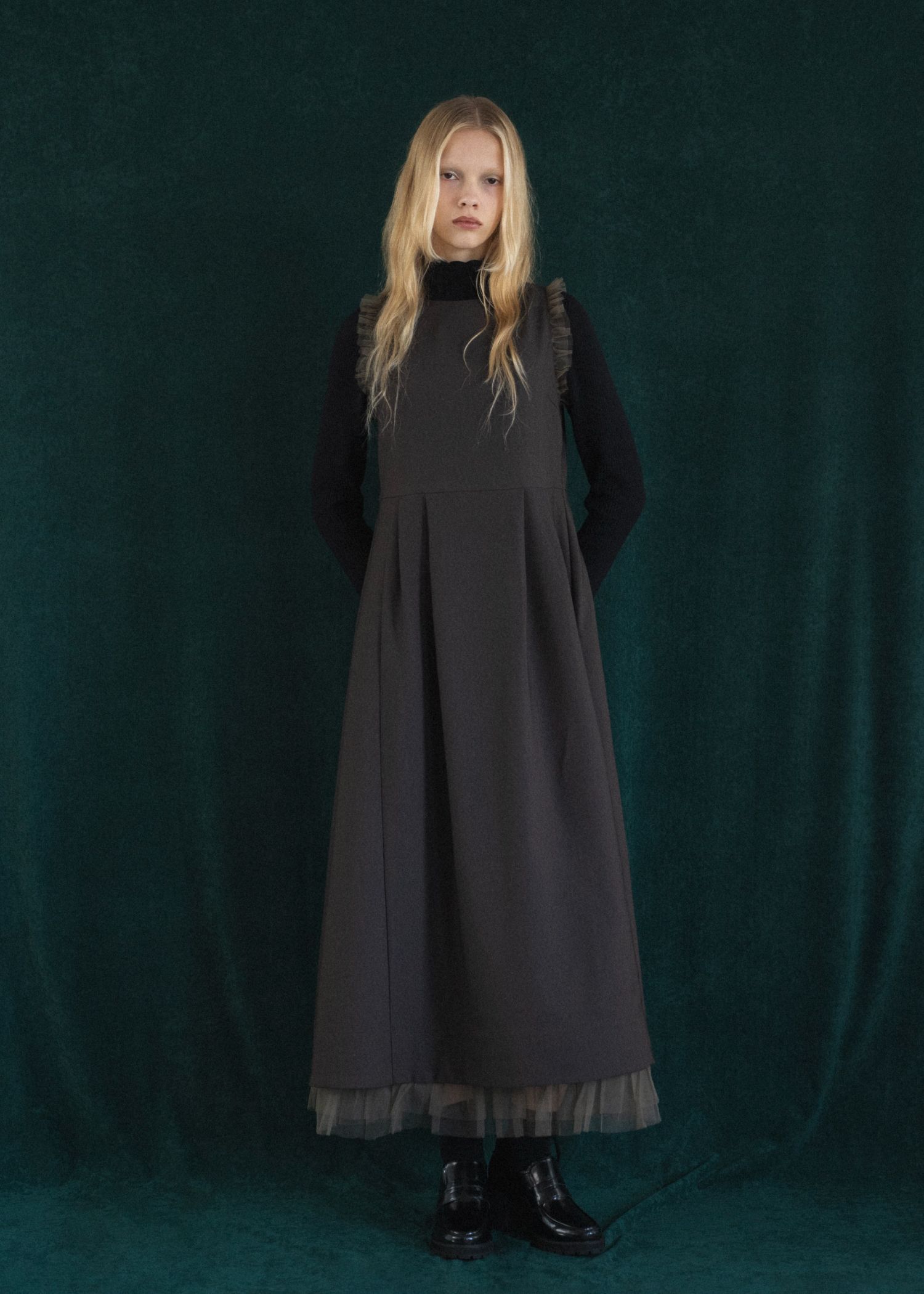 nosleeve hem tiered tulle kersey OP