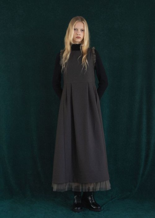 nosleeve hem tiered tulle kersey OP