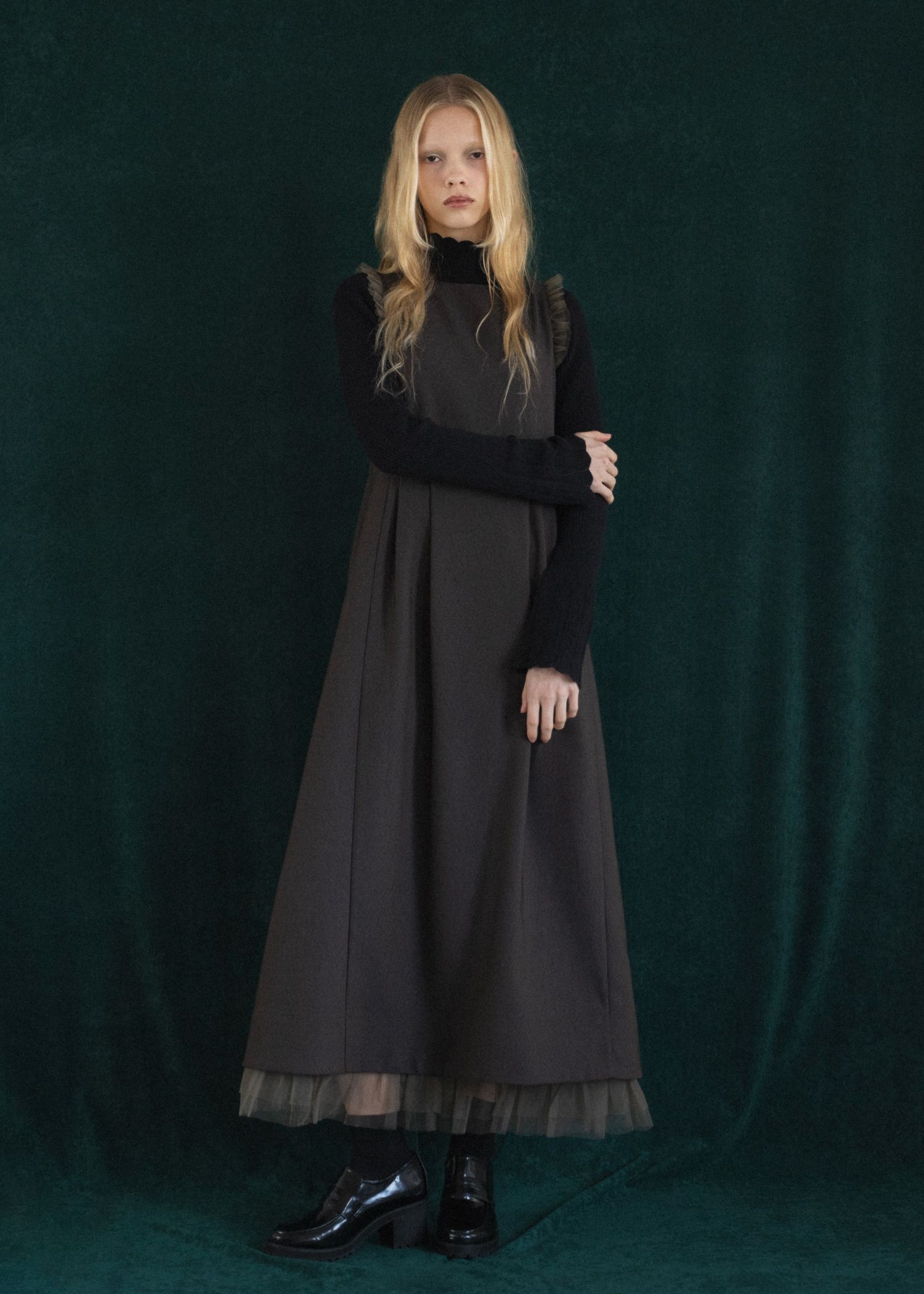 nosleeve hem tiered tulle kersey OP