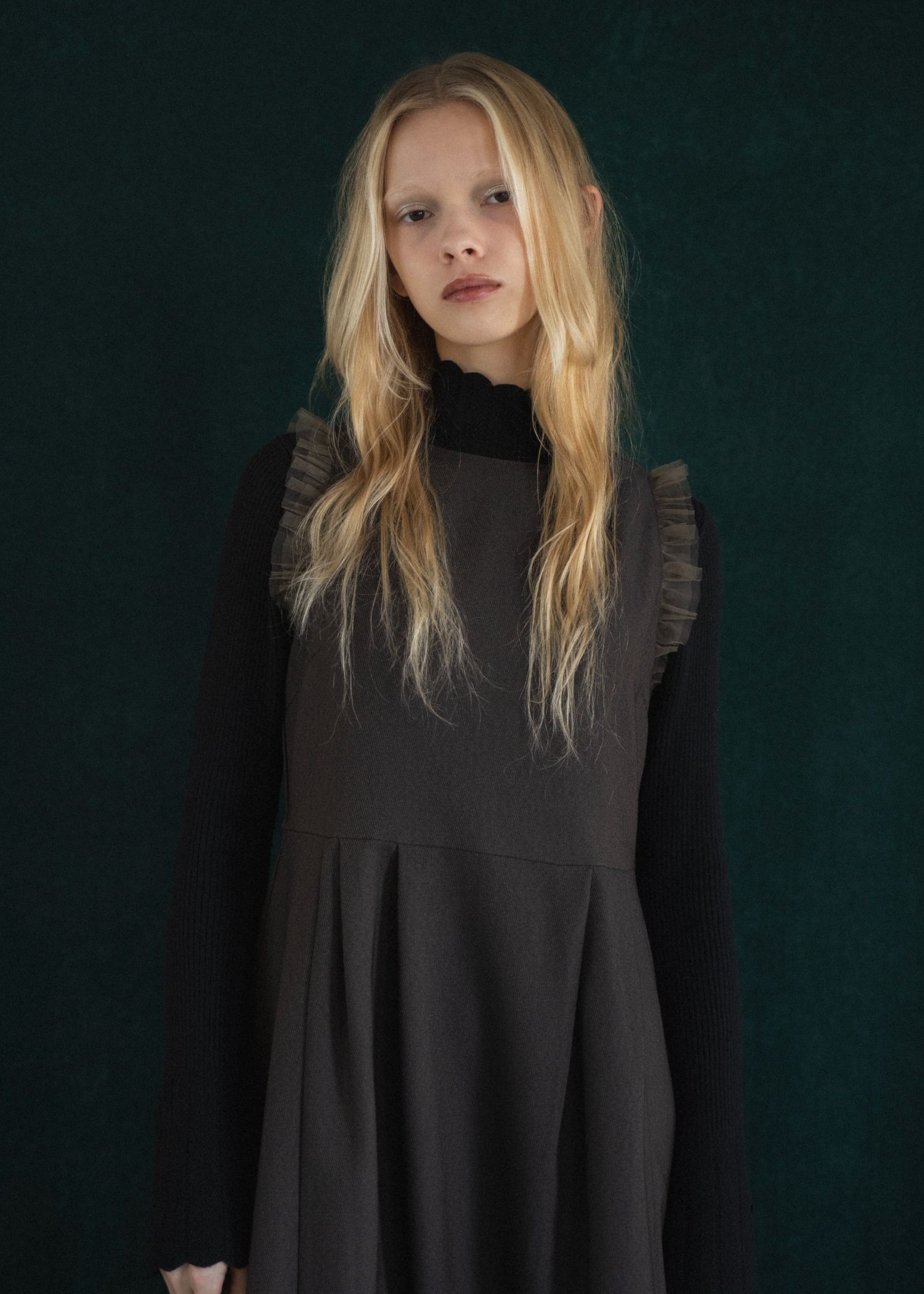 nosleeve hem tiered tulle kersey OP