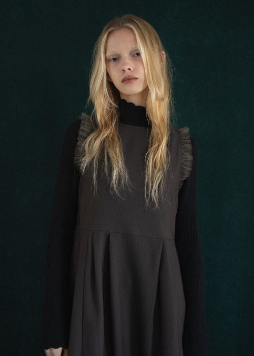 nosleeve hem tiered tulle kersey OP