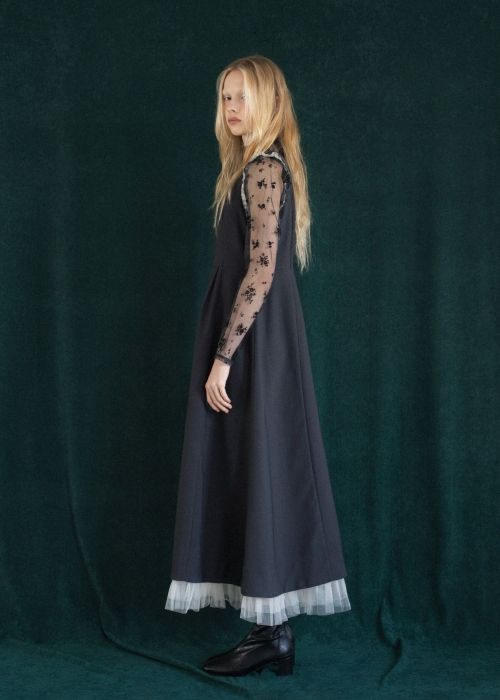 nosleeve hem tiered tulle kersey OP