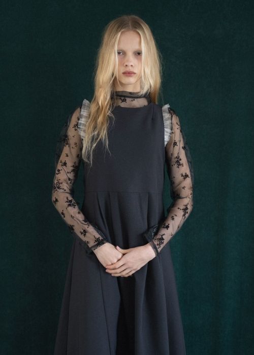 nosleeve hem tiered tulle kersey OP