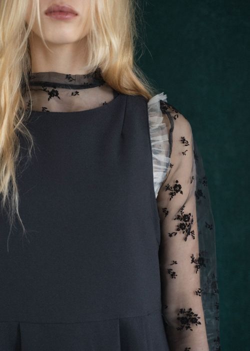 nosleeve hem tiered tulle kersey OP