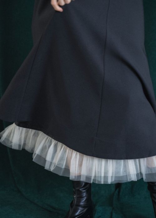 nosleeve hem tiered tulle kersey OP