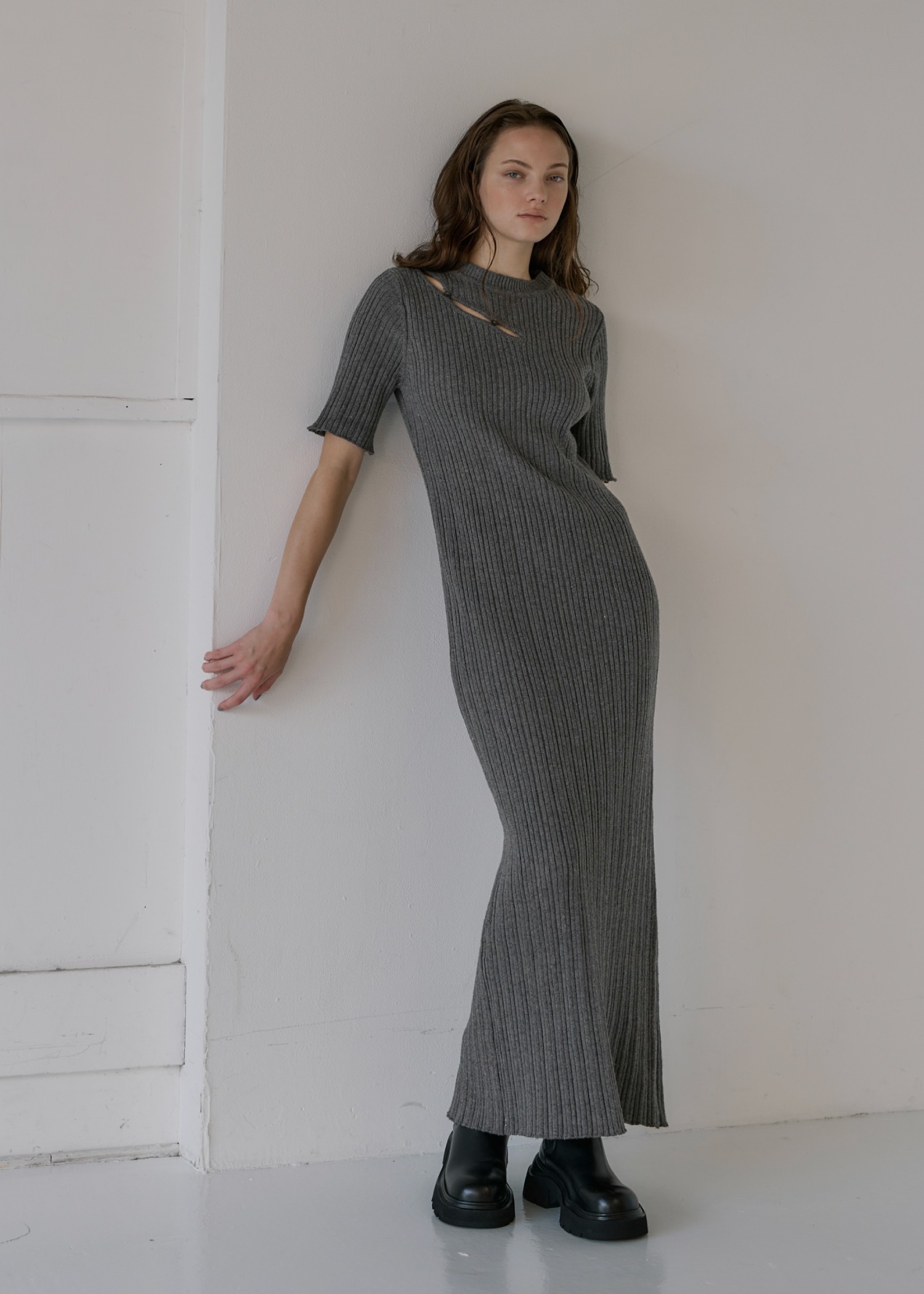 random rib removable sleeve knit OP