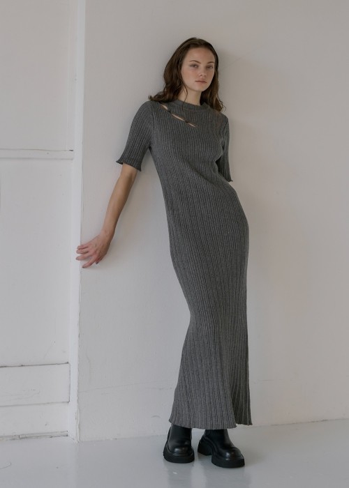 random rib removable sleeve knit OP