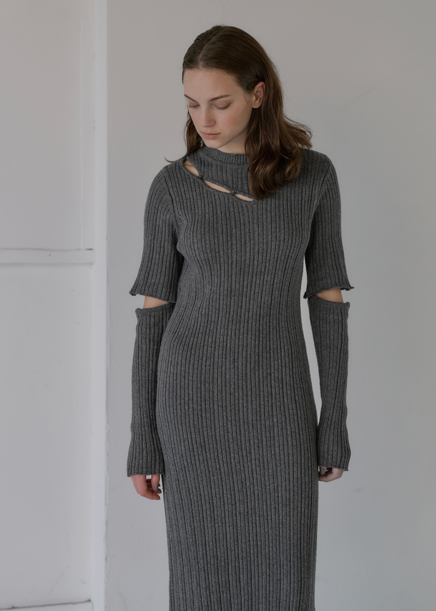 random rib removable sleeve knit OP