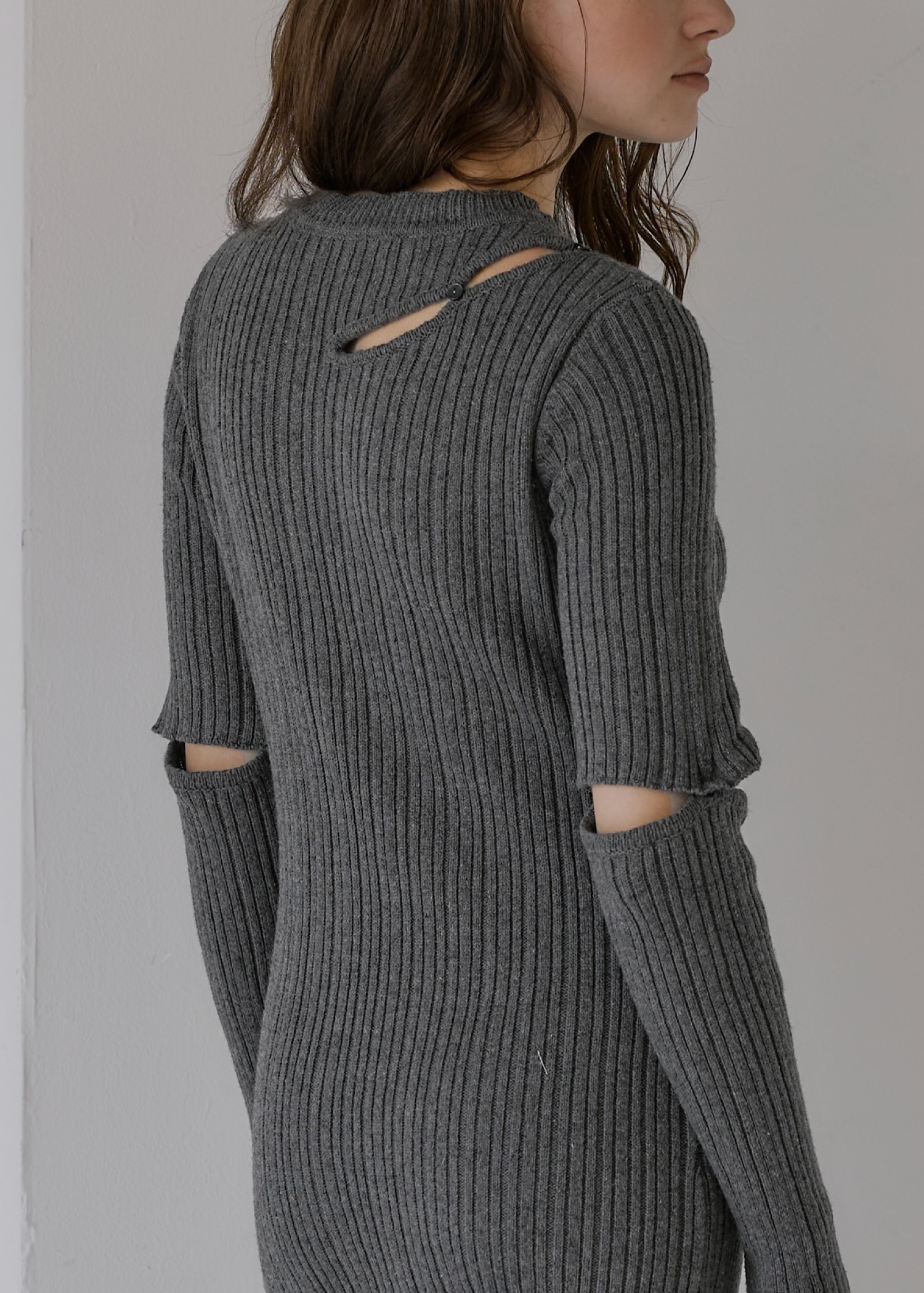 random rib removable sleeve knit OP