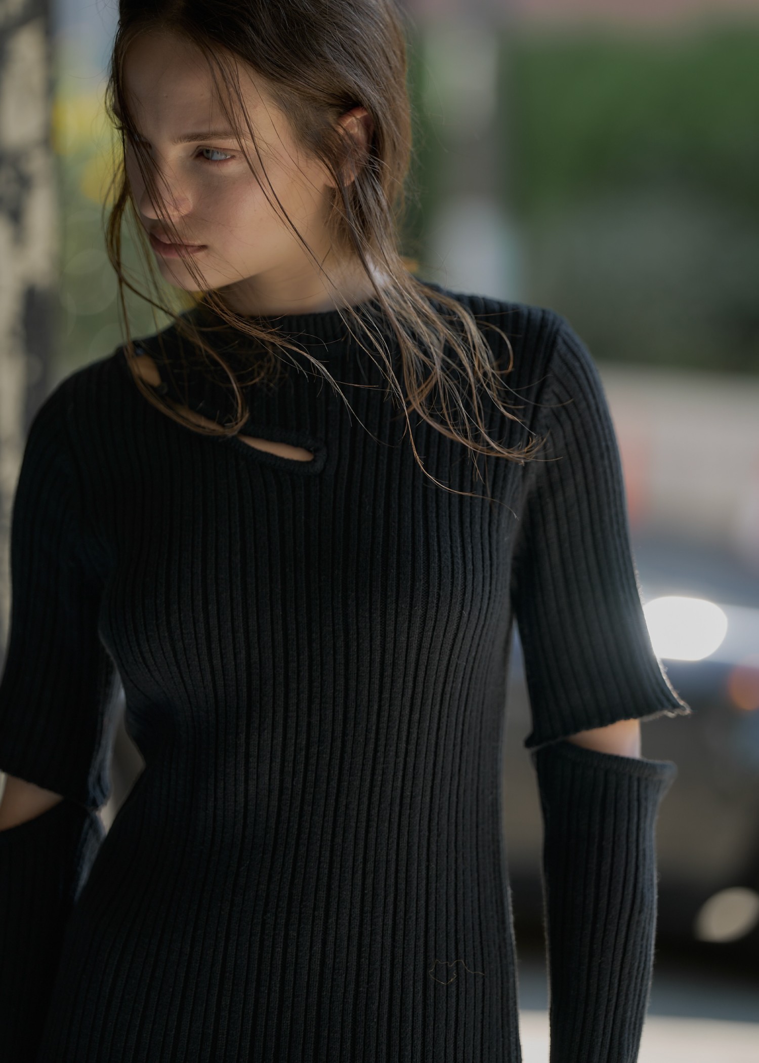 random rib removable sleeve knit OP