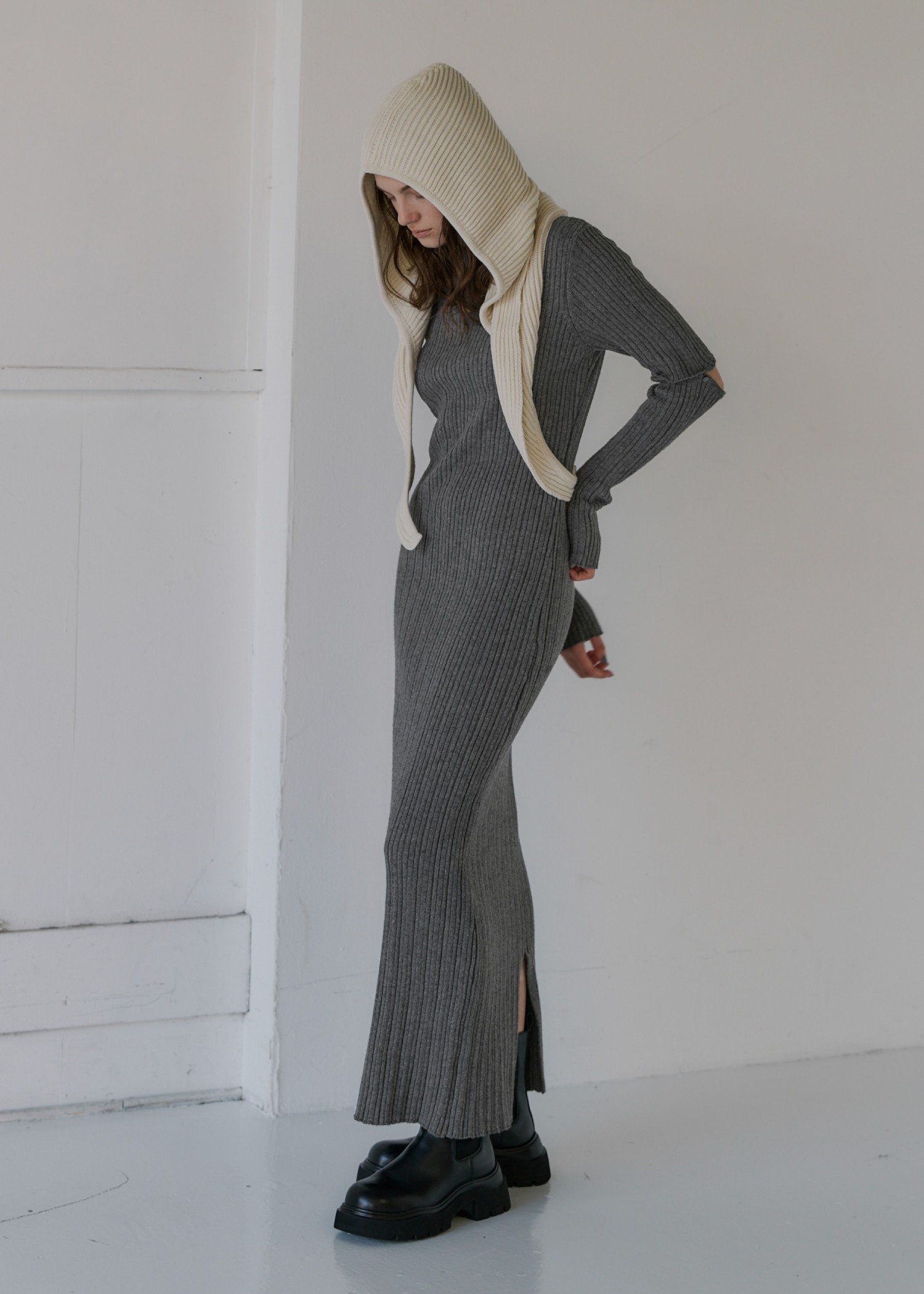 random rib removable sleeve knit OP