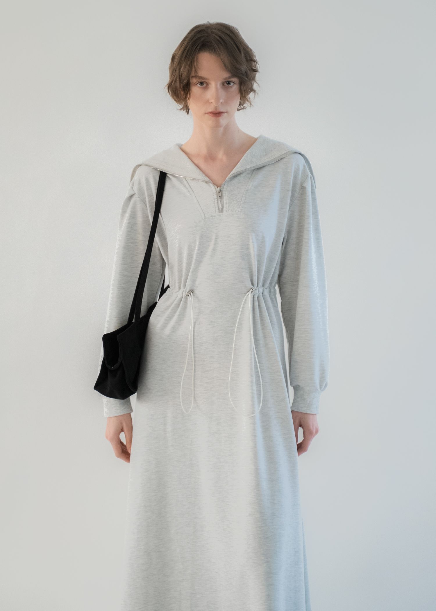 half zip waist drawstring sweat OP