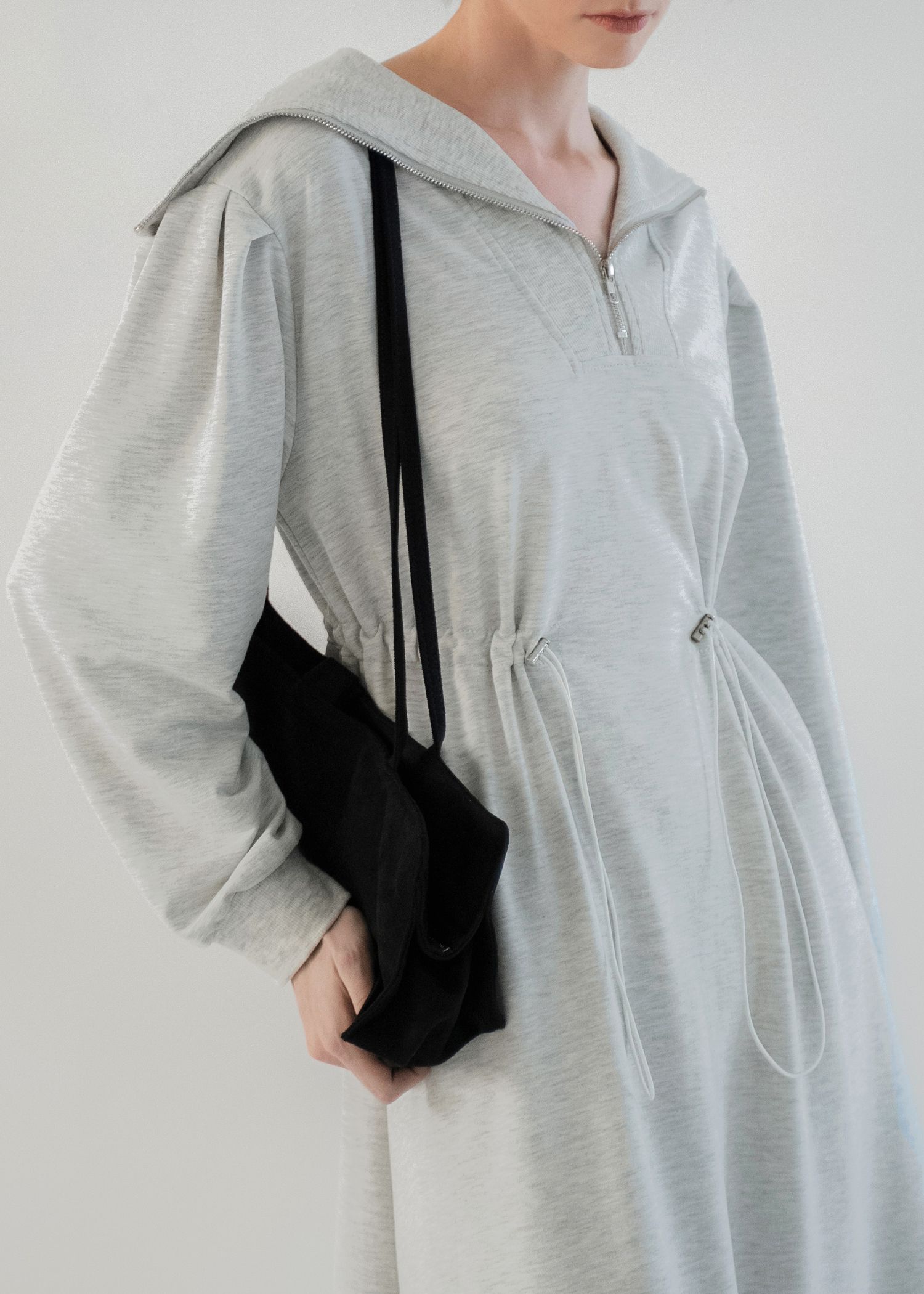 half zip waist drawstring sweat OP
