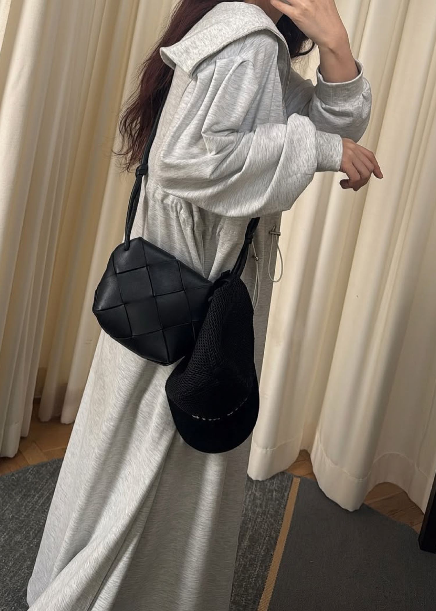 half zip waist drawstring sweat OP