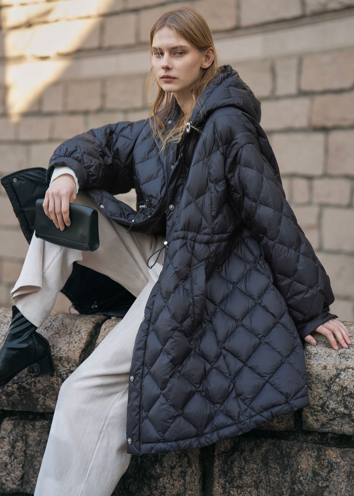 【TAION × WILLFULLY】removable sleeve quilting down coat