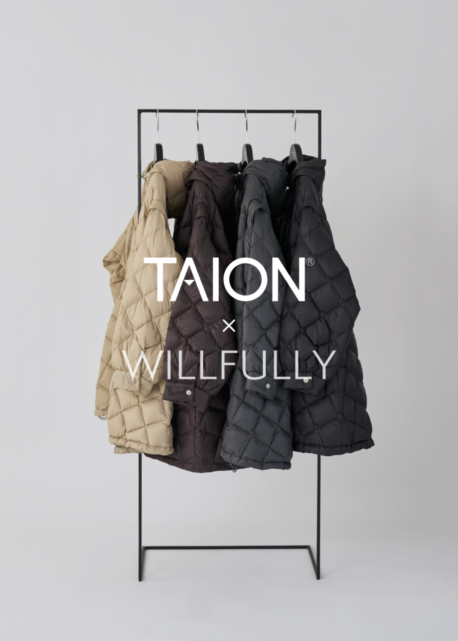 【TAION × WILLFULLY】removable sleeve quilting down coat