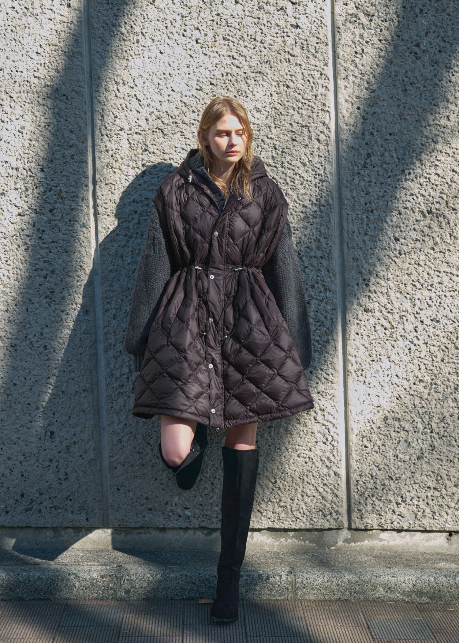 【TAION × WILLFULLY】removable sleeve quilting down coat