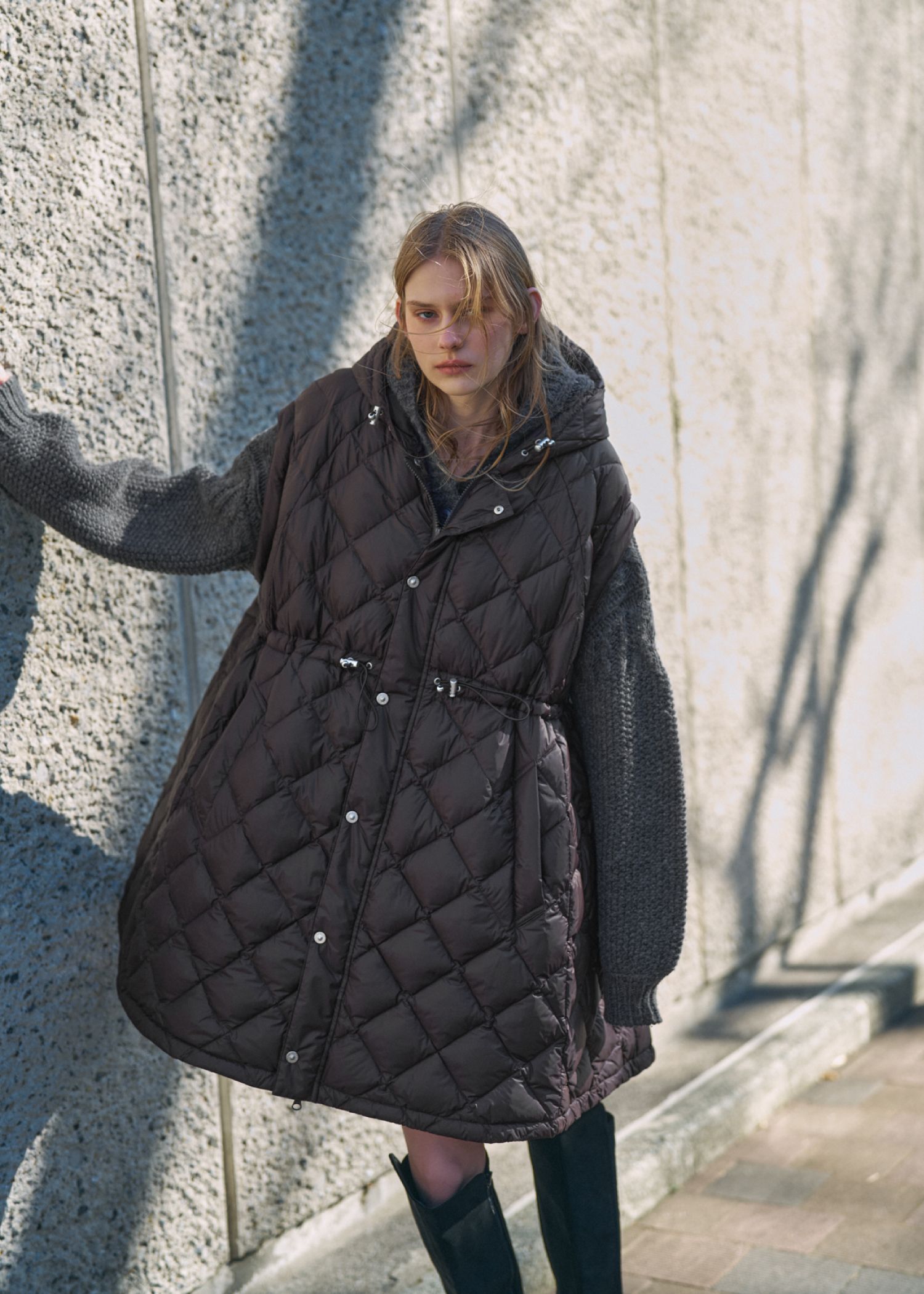 【TAION × WILLFULLY】removable sleeve quilting down coat