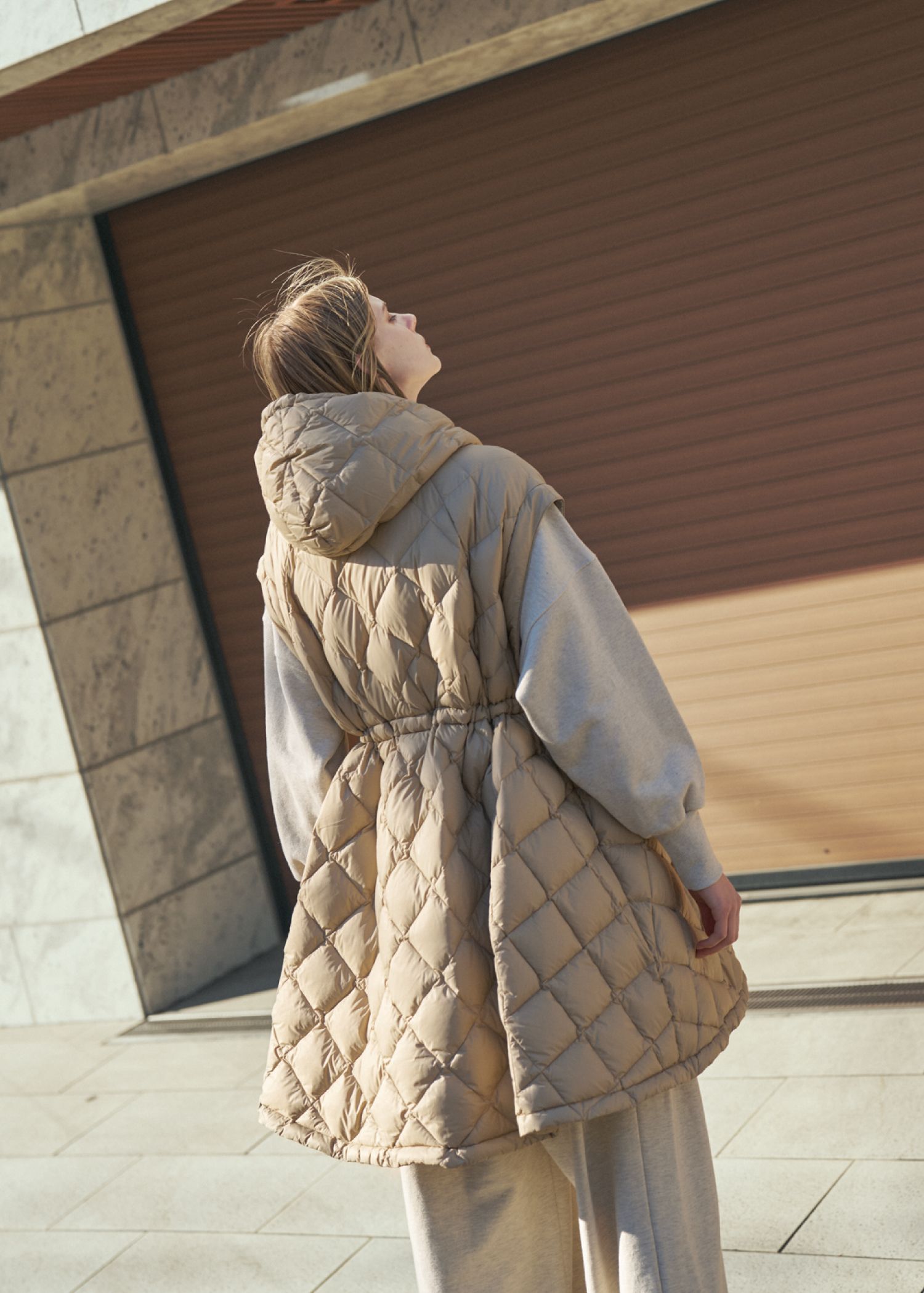 【TAION × WILLFULLY】removable sleeve quilting down coat