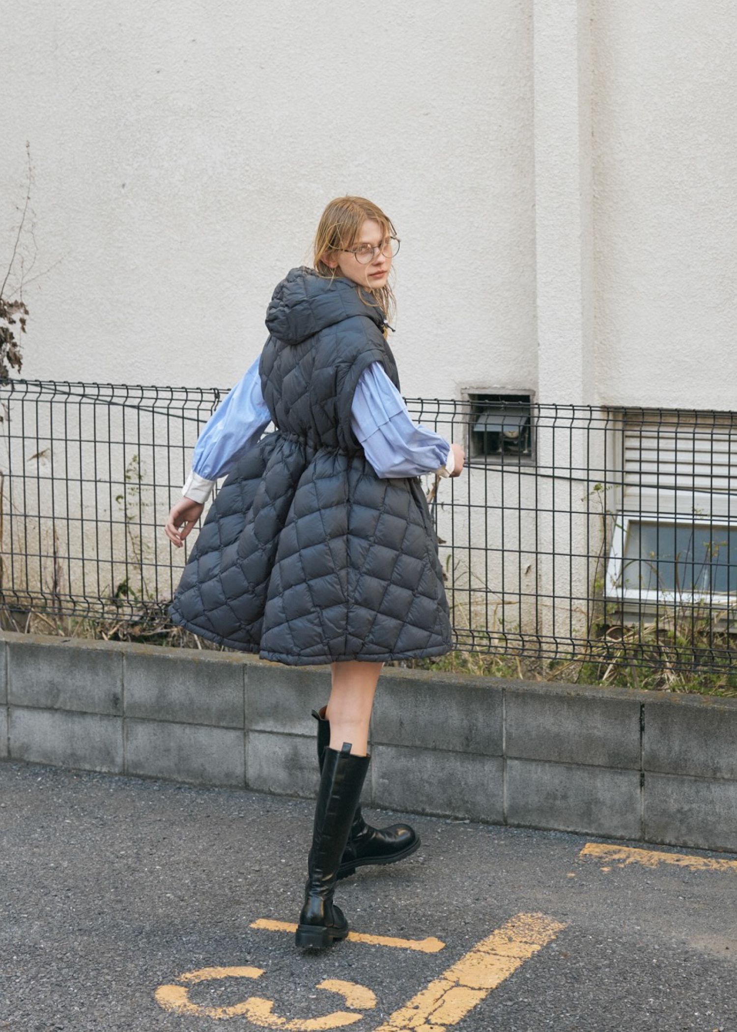【TAION × WILLFULLY】removable sleeve quilting down coat