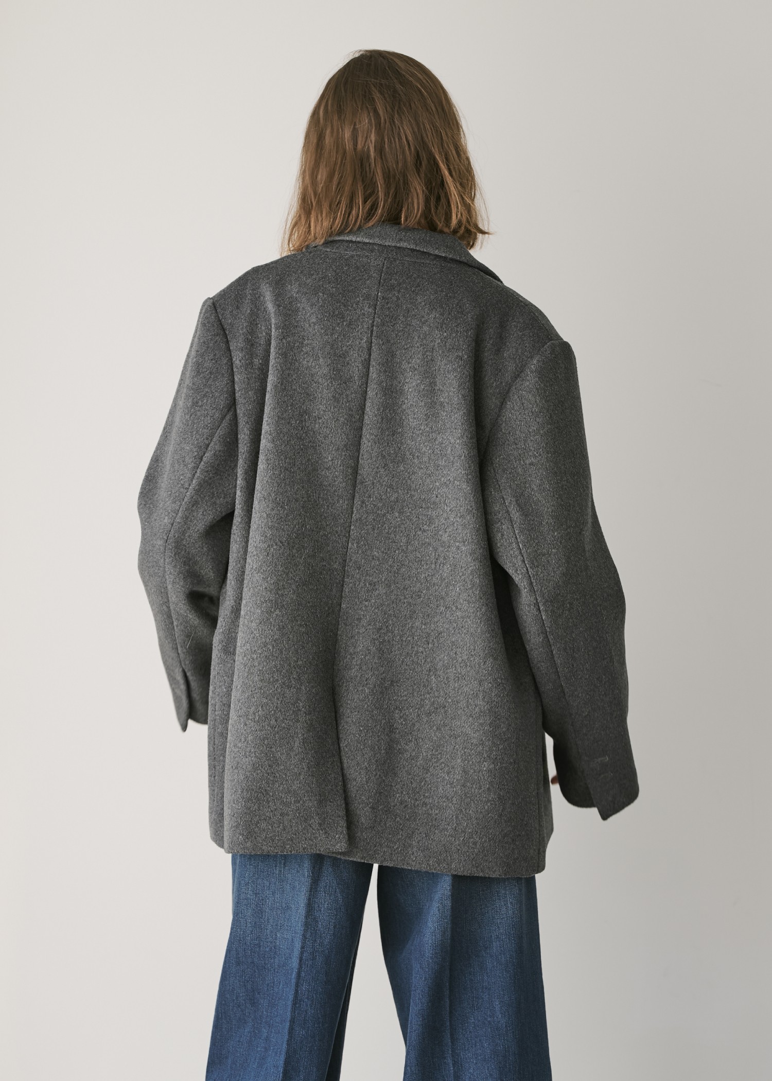 peaked lapel waist tuck oversize JK