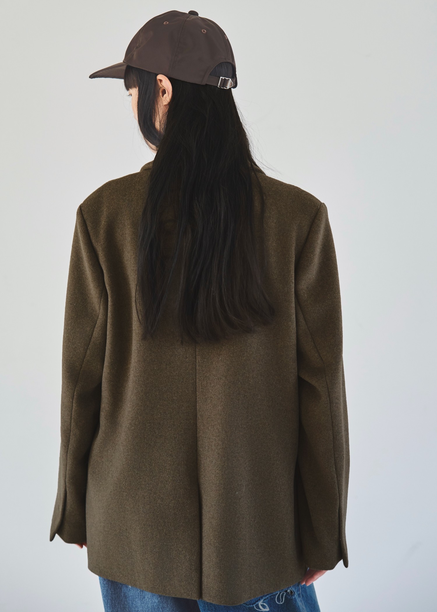 peaked lapel waist tuck oversize JK